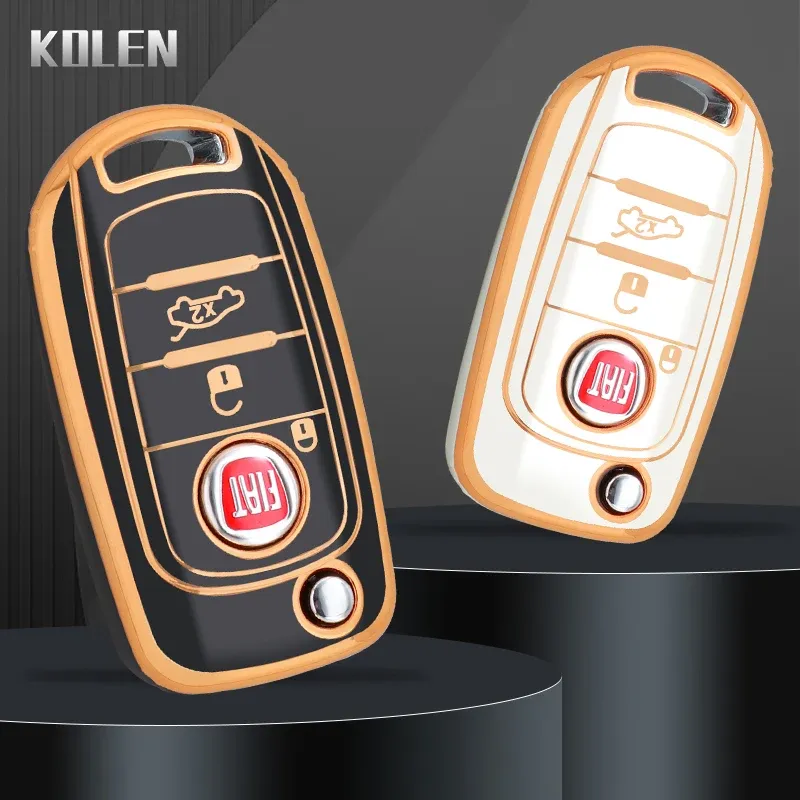TPU Car Key Cover Case Shell for FIAT Tipo Toro Nuovo Freedom 500X Doblo Argo Grazie Foldable Protector Holder Keychain Accessories