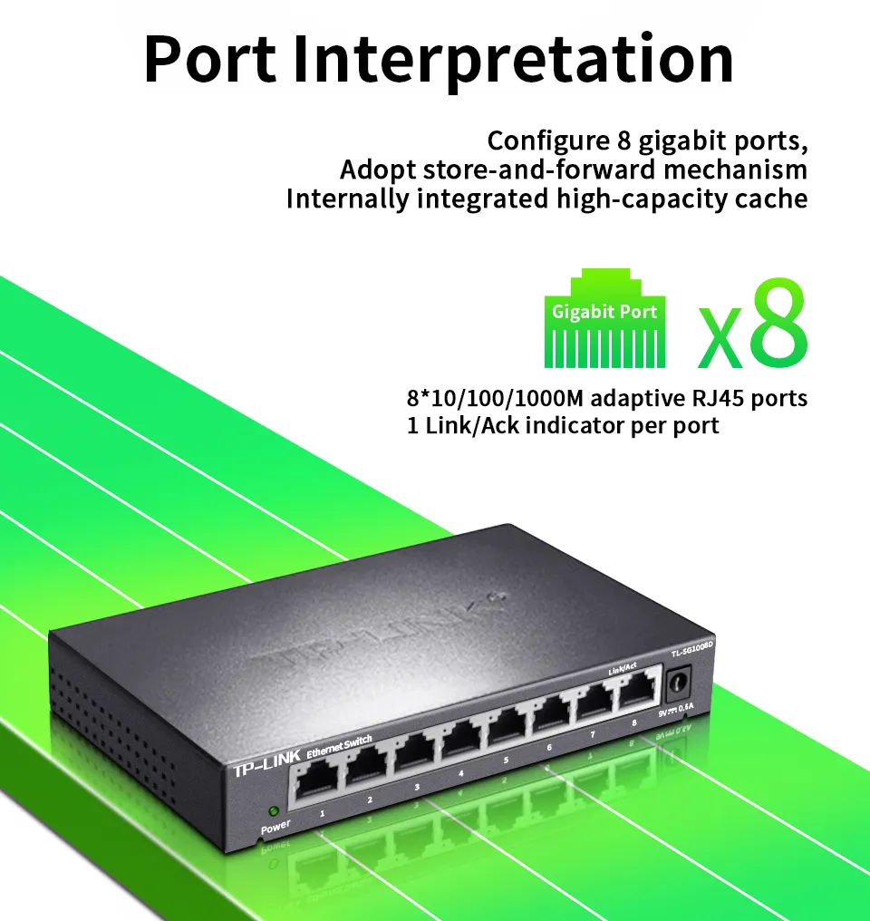 TP Link 8 Port Gigabit Ethernet Switch 1000Mbps... From Ddmyfriend ...
