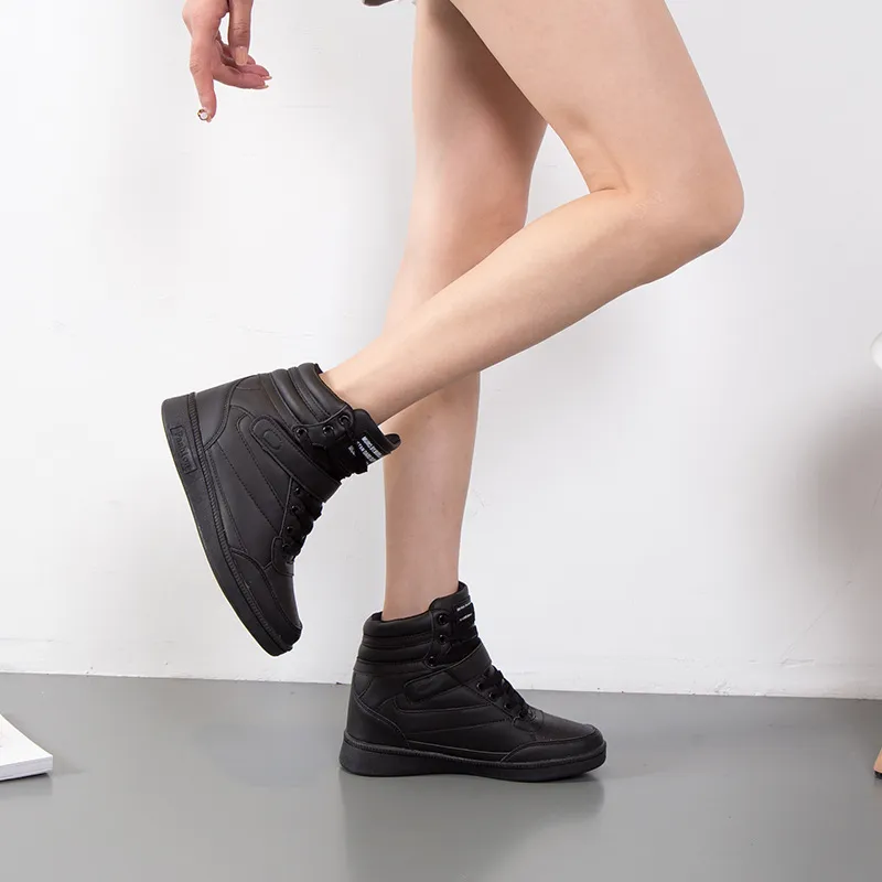 Bulk Breathable High Top Leather Sneakers For Women Black And White Casual Sport Pink Shoes For Women With Hidden Increase From Viphxs999 26.71 DHgate.Com