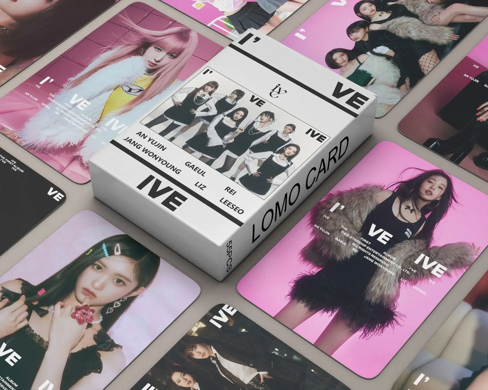 Kpop Photocards Set with Bamboo Cover for Album Collection Black