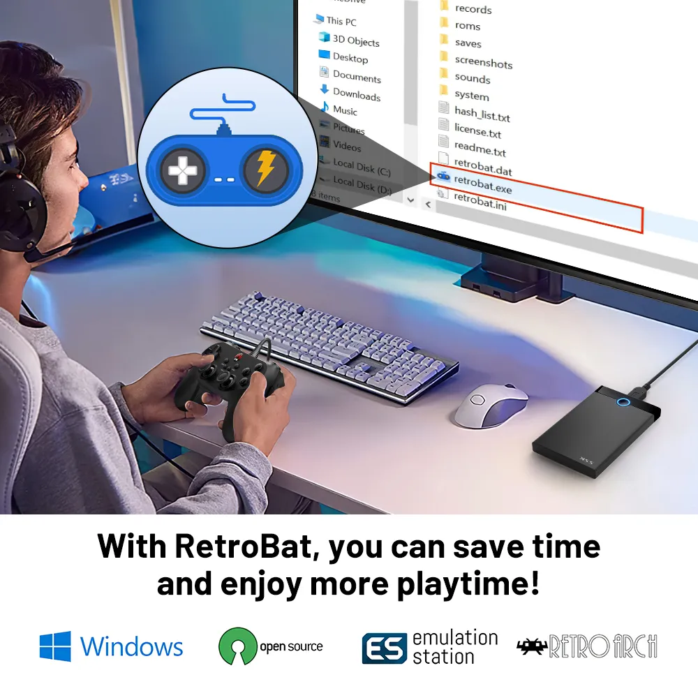 Retrobat Rgs RetroBat Portable External Game HDD 500GB 60,000... From Ddmylovely ...