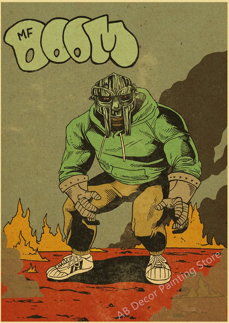 Retro MF Doom Kraft Paper print near me - DIY Rapper Singer Retro MF Doom Kraft Paper print near me - DIY Rapper Singer