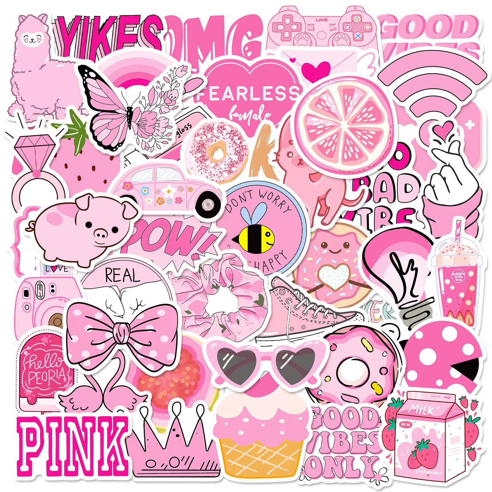 Cute Pink VSCO Girl Stickers Waterproof Aesthetic... From Ddmyhome, $11 ...