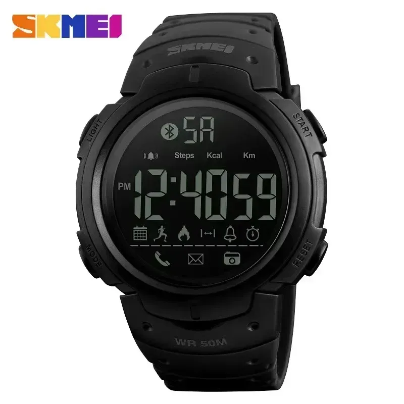 DHgate SKMEI 1301 5ATM Waterproof Sporty Smartwatch for Men w Calorie Tracking Bluetooth Connectivity Sports Outdoors