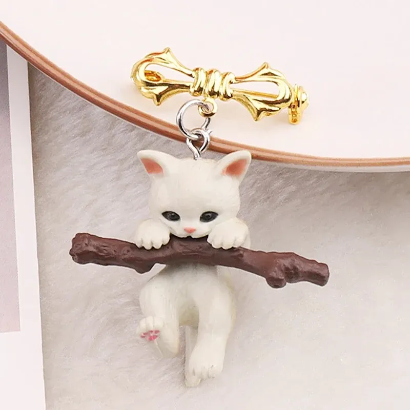 Cat Collar Cat Pins Jewelry Vintage Cat Pin Brooch Gold Tone