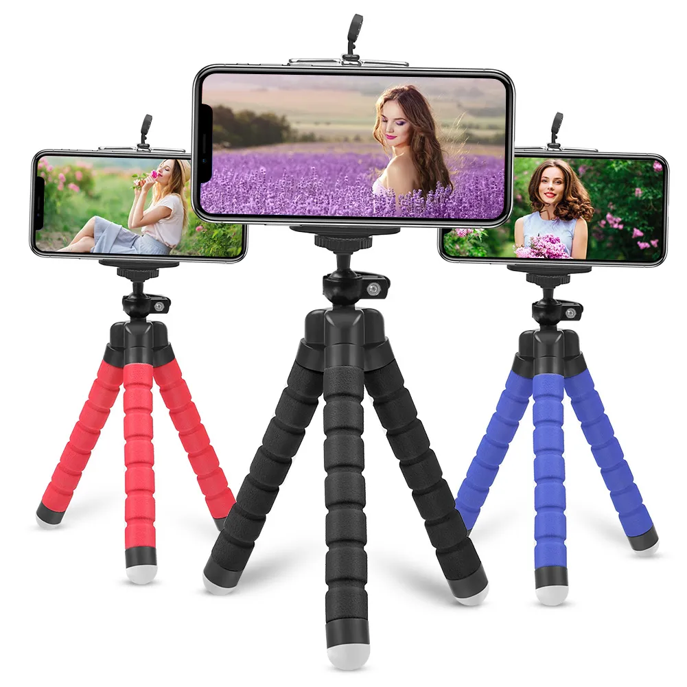 Camera Phone Tripods Portable Adjustable Stand With Mount Clip And ...