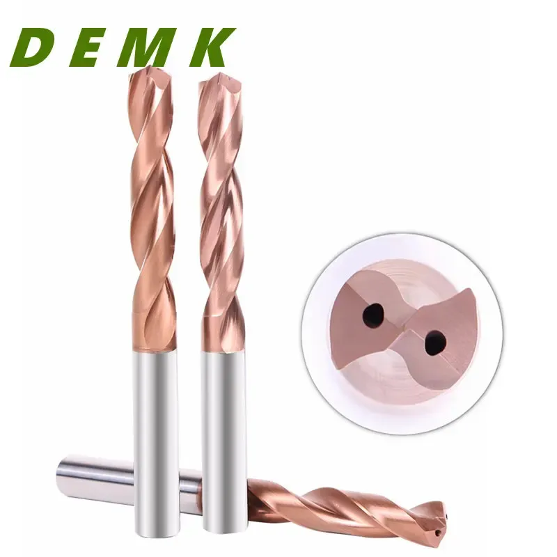 Tungsten carbide drill bit with high hard coating and internal cooling ...
