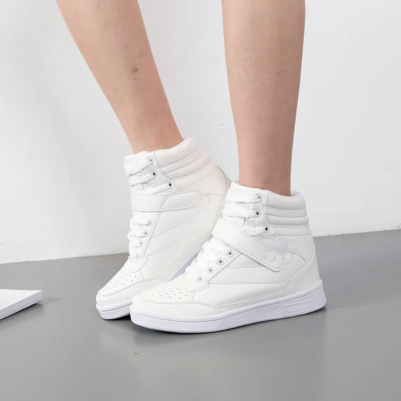 Bulk Breathable High Top Leather Sneakers For Women Black And White Casual Sport Pink Shoes For Women With Hidden Increase From Viphxs999 25.37 DHgate.Com