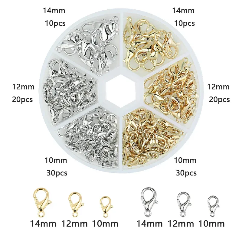 Metal Lobster Clasps 10-14mm for Jewelry Making Bracelet Necklace Chain ...