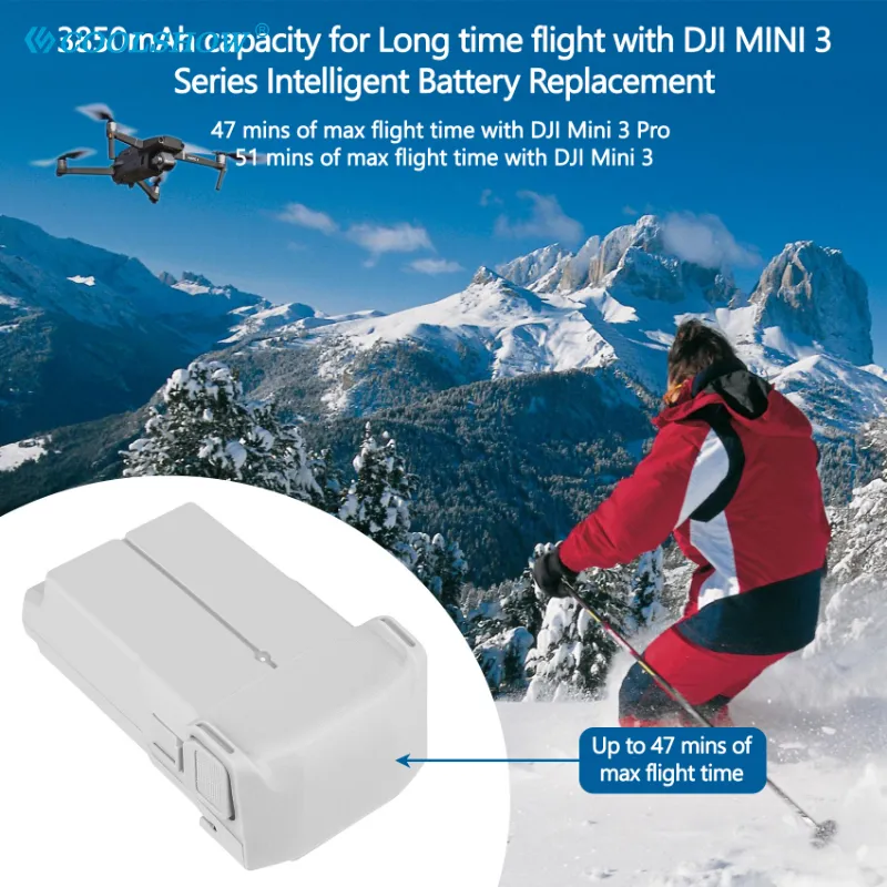 COOLSHOW Batterie De Rechange 3850 MAh Compatible DJI Mini 3, Mini 3 Pro, Mini 4 Pro - Smart Flight
