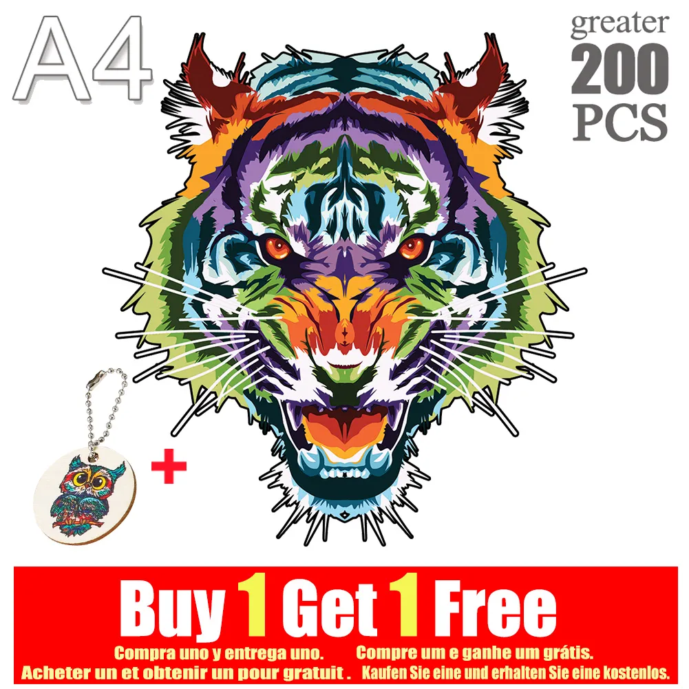 Wooden Animal Jigsaw Puzzles 3D Brain Training Game For Adults And Kids ...