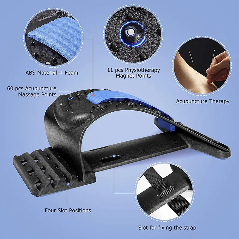 Neck Massager And Adjustable Level Back Stretcher With Magnetic