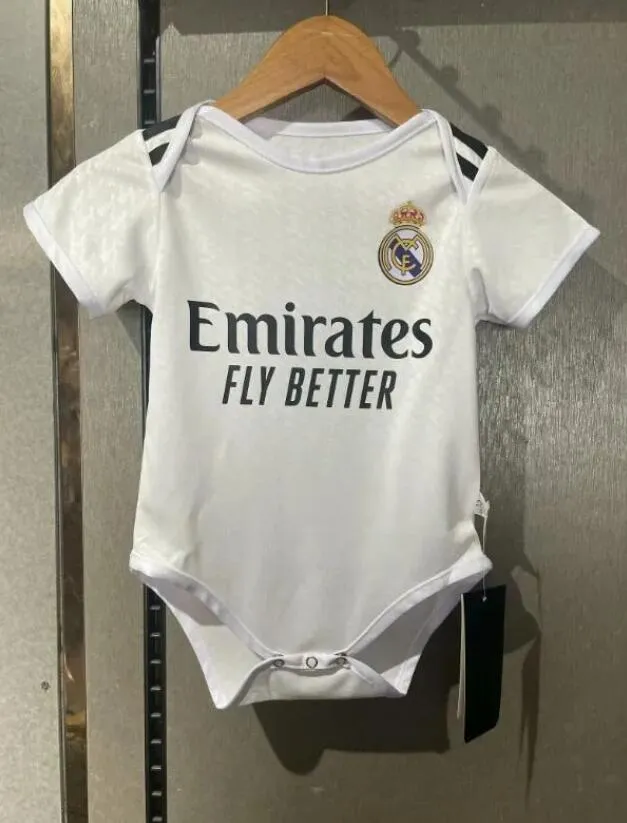 Real Madrid 2024 2025 Baby Kit Soccer Jersey Comfort Kids Suit 6 18 Months Boys Child Sets Home Away Football Shirt Uniform