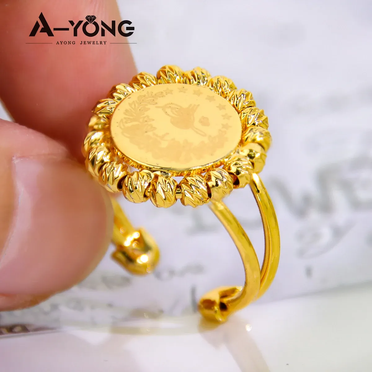 AYONG Turkish Gold Plated Coin Rings 18k Copper Adjustable For Womens Wedding And Party Catholic Jewelry In Dubai African And Saudi Arabia From Ddmyhome 11.73 DHgate.Com