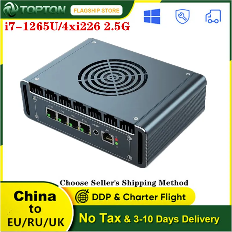 4x Intel i226 2.5G LAN 12th Gen Alder Laker Soft Router Core i7 i5 i3 Pentium 8505 Proxmox VMs Server Computer Firewall Mini PC