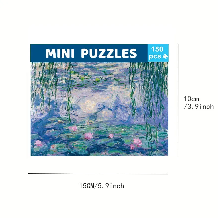 Mini Puzzle Da Viaggio 150 Pezzi - Notte Stellata Di Van Gogh In Tubetto | Giocattolo Antistress Portatile 10x15 Cm - 4