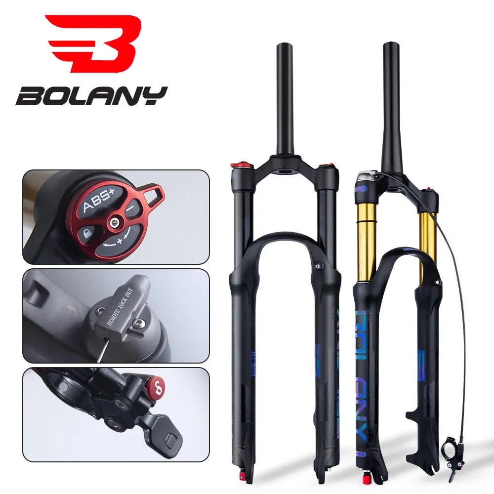 DHgate BOLANY 26 27.5 29 MTB Air Front Suspension Fork Quick Release Rebound Adjustable 120mm Travel Black Sports Outdoors