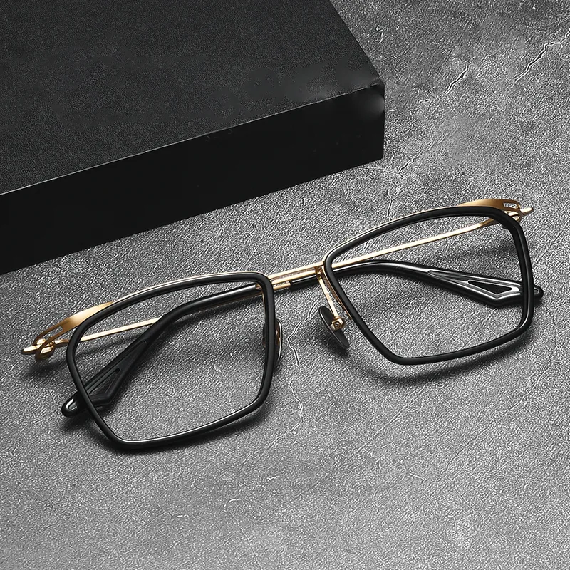 DHgate.com:Titanium Vintage Half-Square Eyeglasses for Men