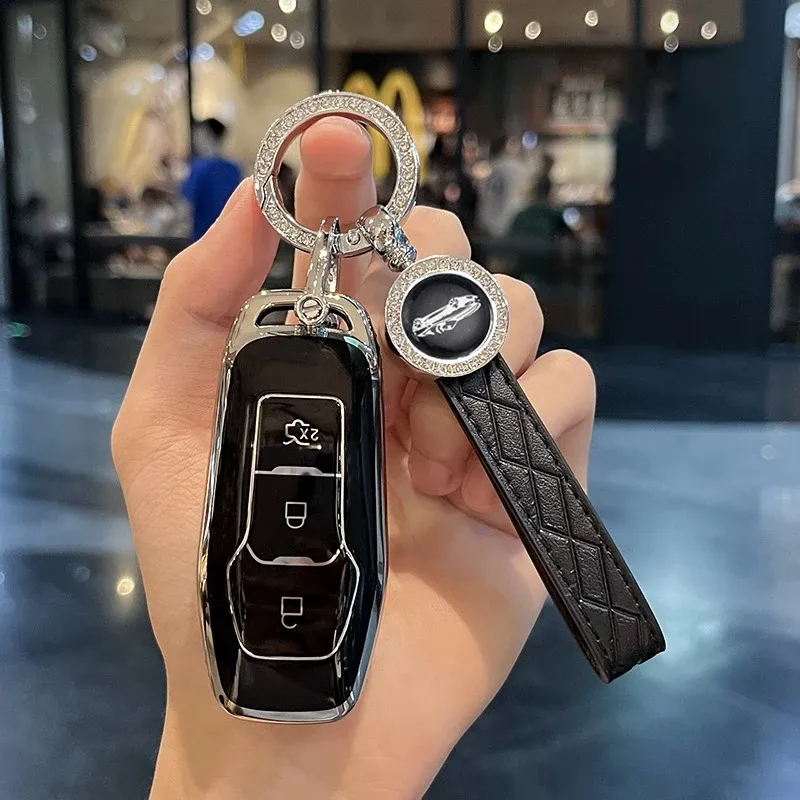 Ford Mustang Key Fob Cover TPU Car Remote Key Case Holder Shell - Main Image