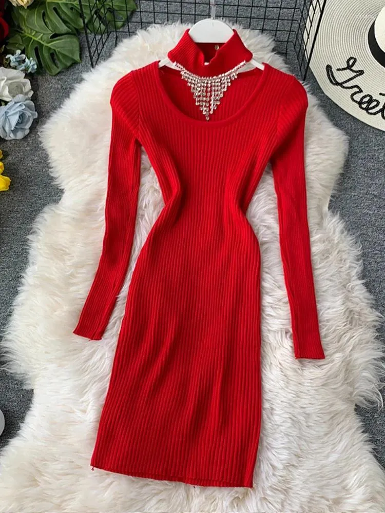 knee length dresses for ladies Red Strapless Scarf Mini Dress - Shania Dress main image 0
