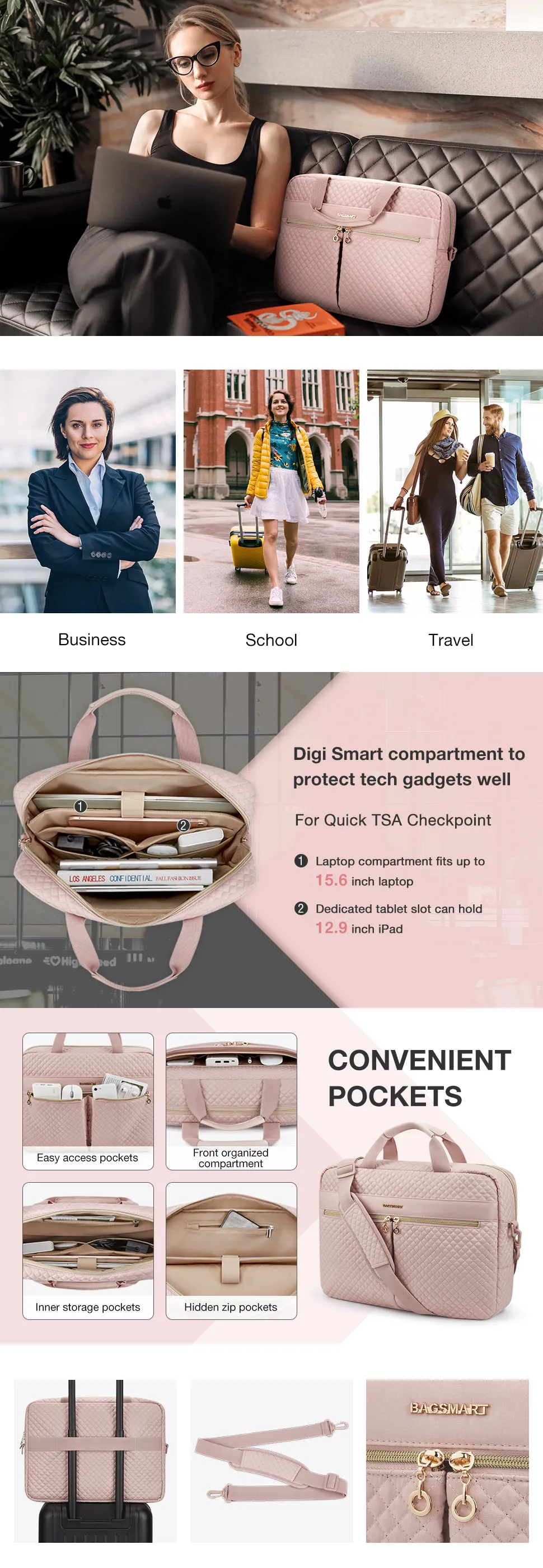 BAGSMART 17 Inch Convertible Backpack Purse Laptop With Large Capacity Shoulder Messenger Notebook Pouch For Office Travel And Business Use From Coisinistore 37.7 DHgate.Com