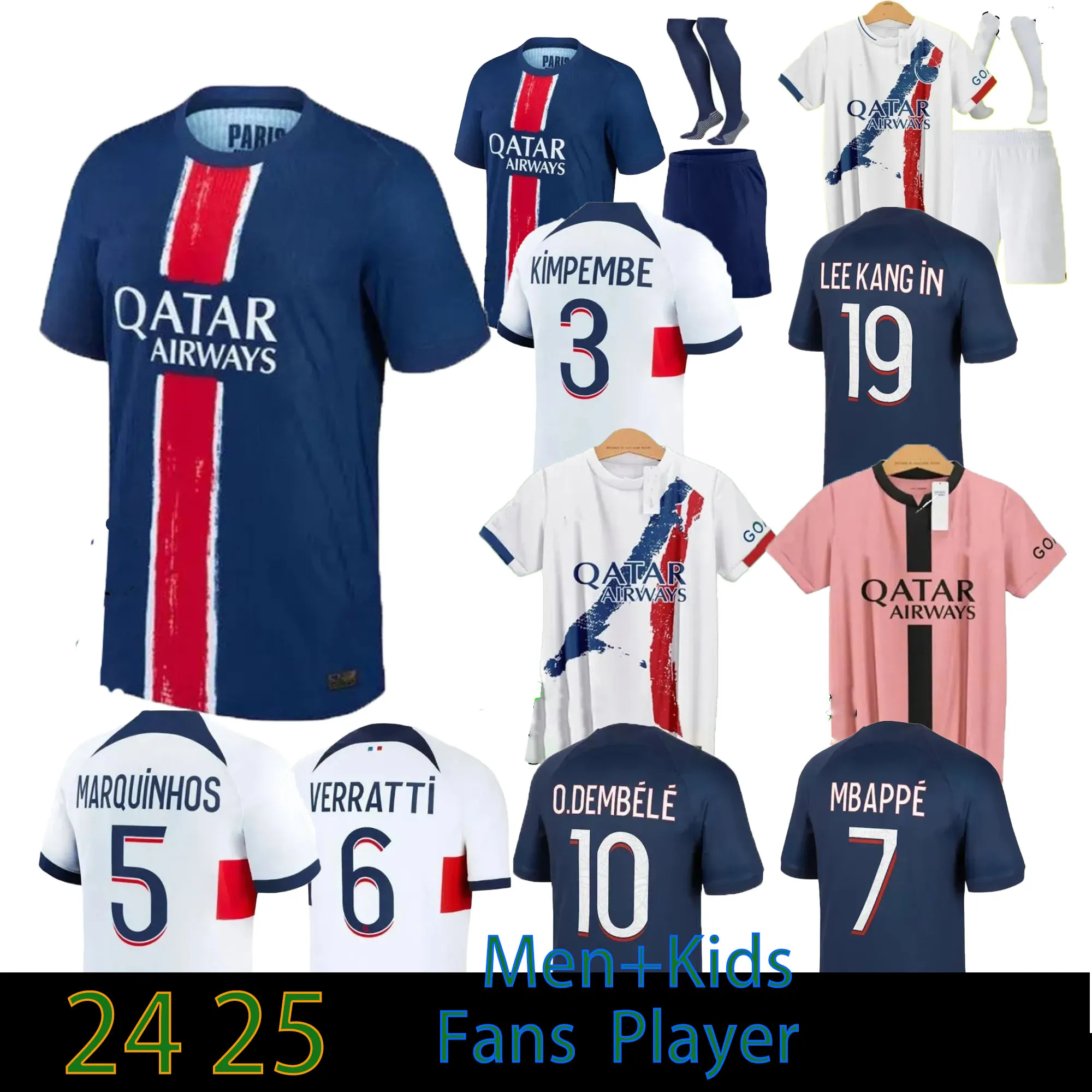 Kylian Mbappe Jersey 24/25: Paris Home Away Football Shirt Kids
