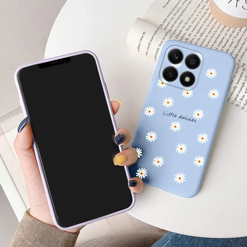 Case For Honor X8a 6.7 Inch Cute Heart Flower Back From