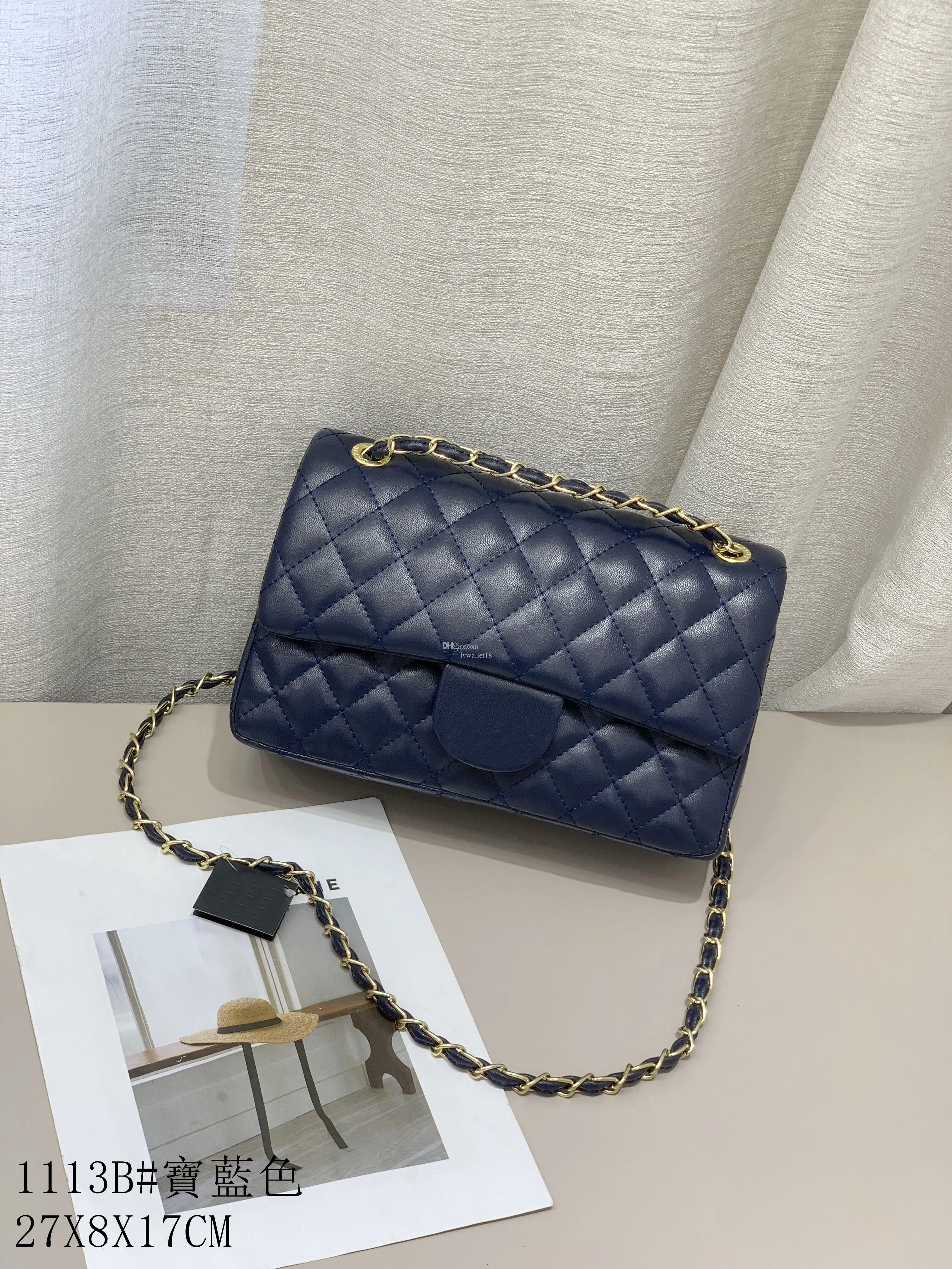 Brand AAA Quality cf designer bag lambskin Leather plaid gold Chains boy Messenger Bag hobo bag crossbody double flap Women purse tote bag wallet