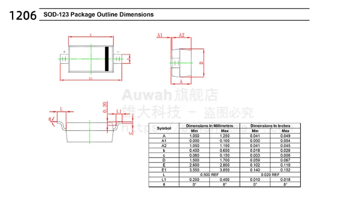 SMD SOD Switching zener diode set - 1N4148 Sod-123/323/523 DO-35 LL34 ...