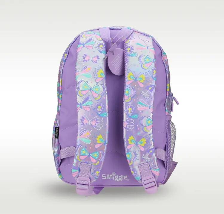 Smiggle 蝶柄リュック 紫色 Smiggle Kids Backpack - Purple Butterfly School Bag for