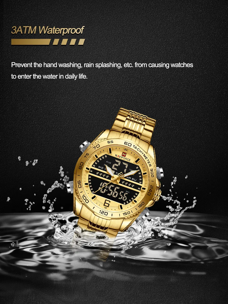Naviforce watch golden discount