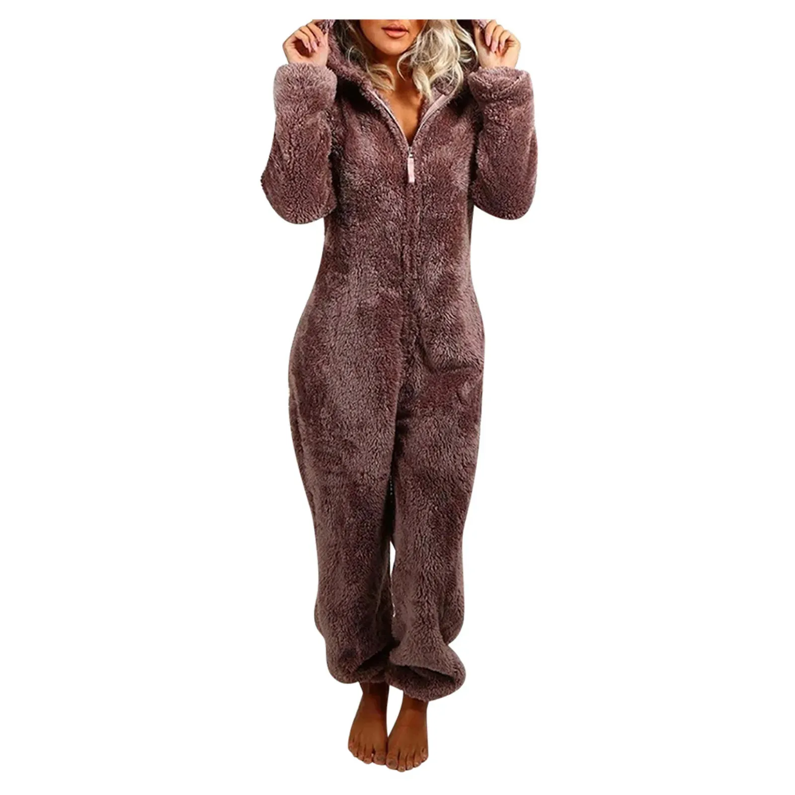 Woman s Soft Onesie trommeln Thick Zip