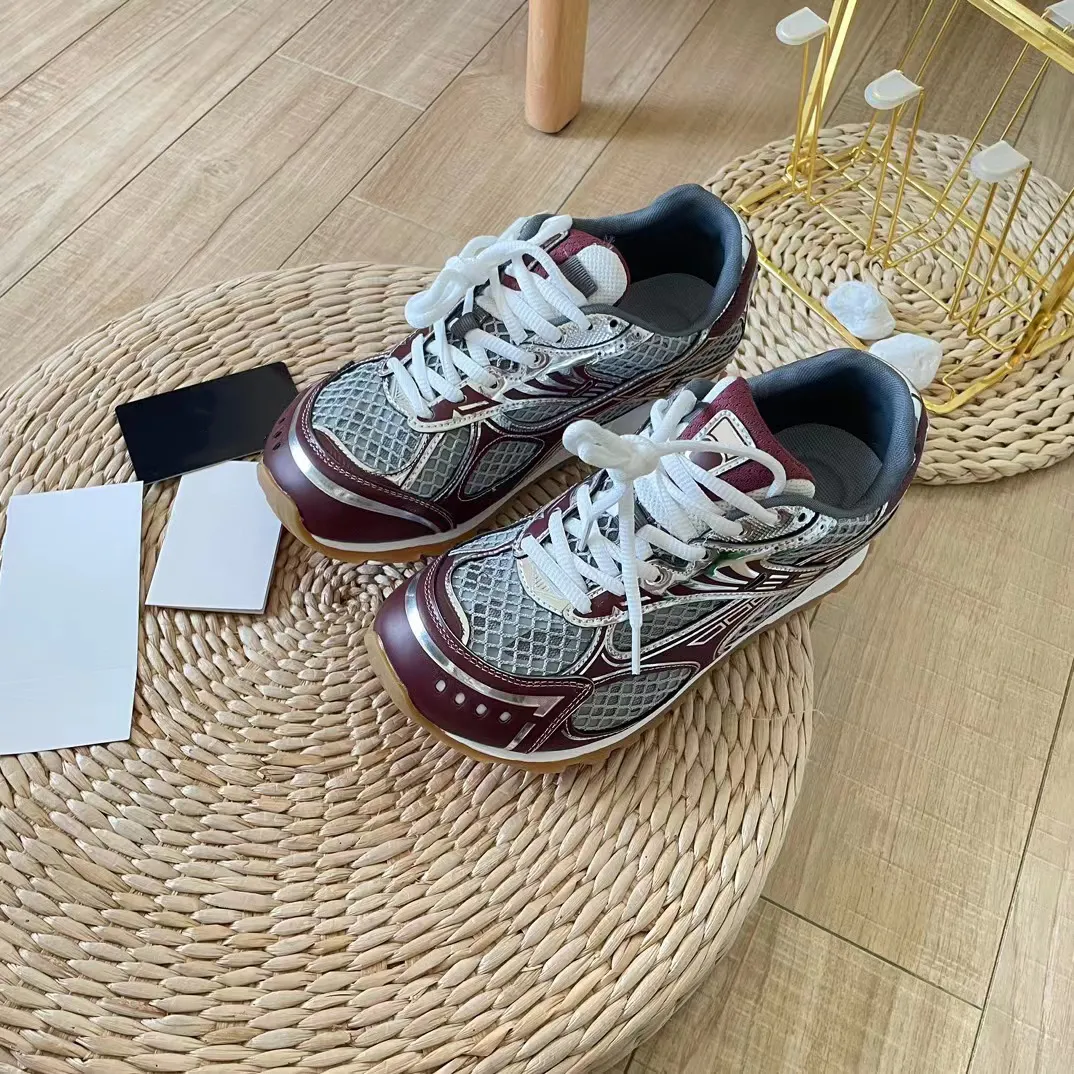 Casual Shoes Women Luxury Designer Sneaker Fashion Mesh Nylon Fabric Sliver Parakeet White Black Merlot Lady Platform Trainers Sneakers Jogging Walking 35-40