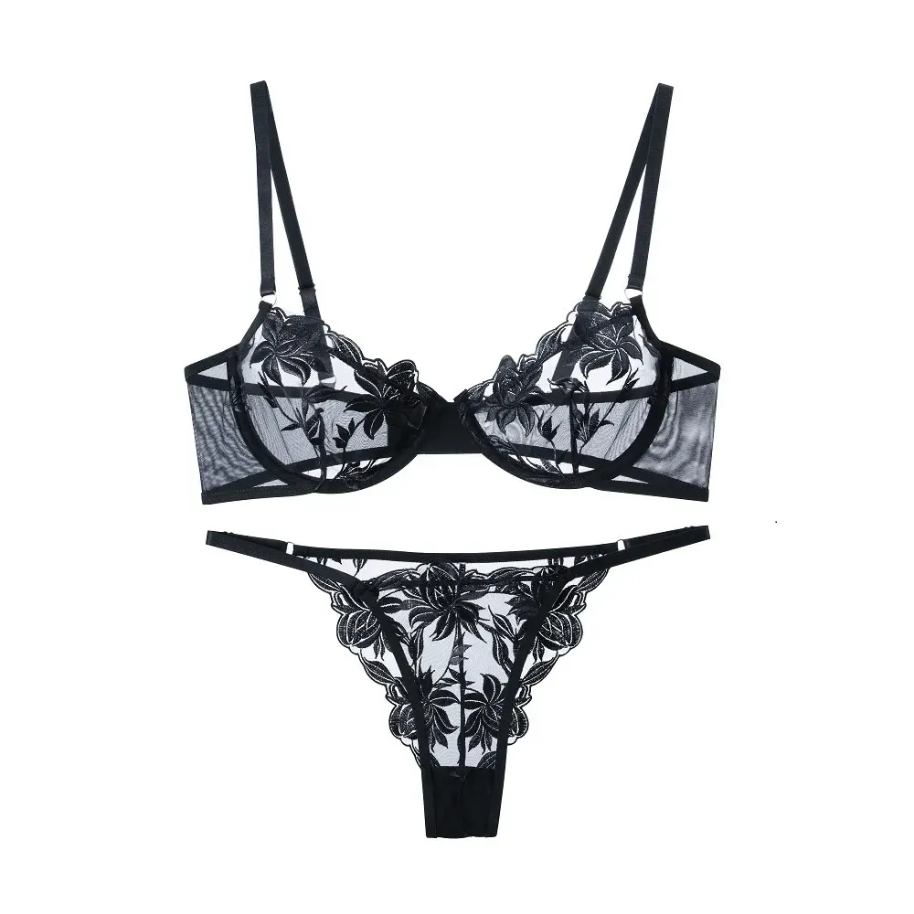 Deluxe Embroidered Lingerie Set for Women - Aesthetic Eroctic Two-Piece underwear with Nice Sexy Bra Deluxe Embroidered Lingerie Set for Women - Aesthetic Eroctic Two-Piece underwear with Nice Sexy Bra