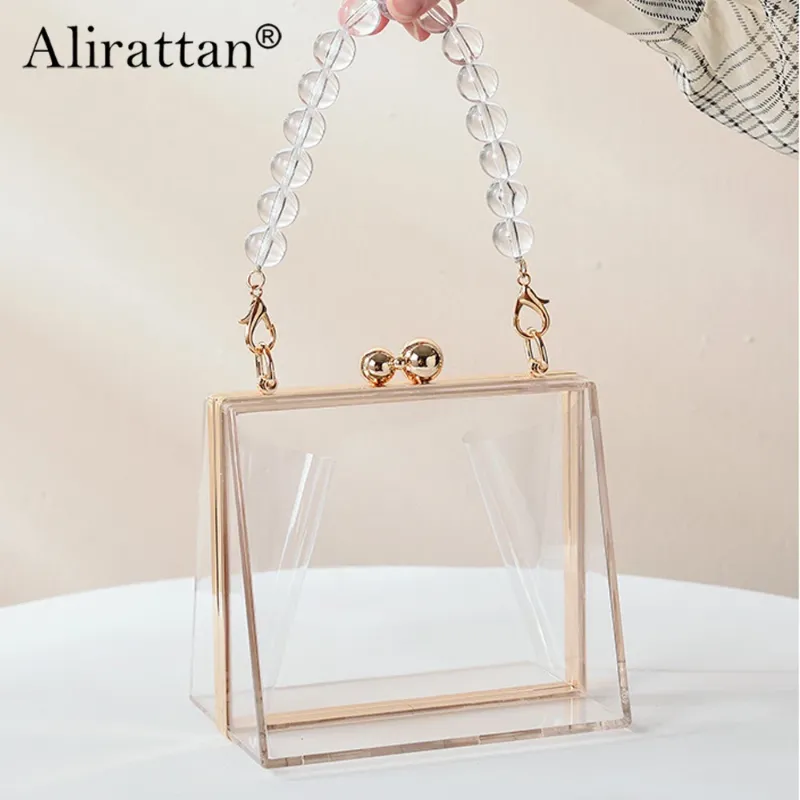 DHgate 2024Womens Acrylic Detachable Chain Transparent Clutch Handbag Bags Luggage Accessories