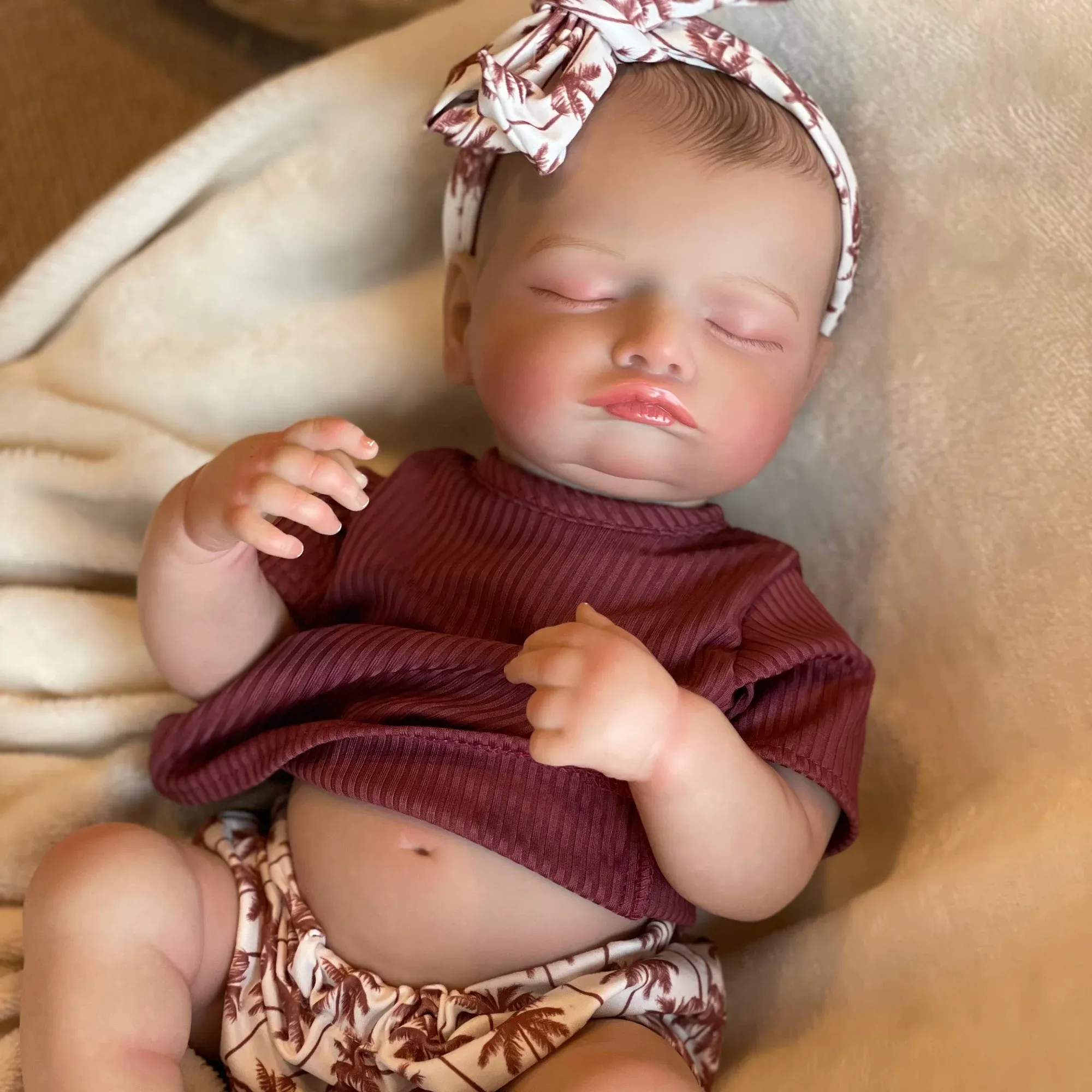 Handmade 50cm Lifelike Rosalie Bebe Reborn Dolls With Painted Babylights Hair Visible Veins And Cuddly Design For Girls And Boys From Ddmylovely 52.29 DHgate.Com