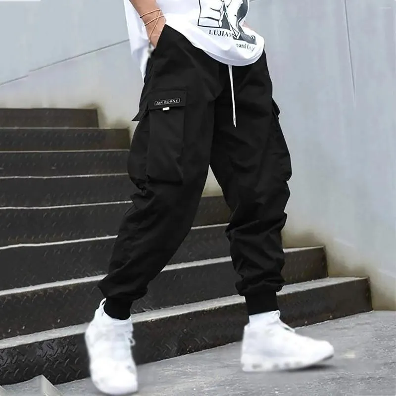 Streetwear Black Cargo Sweats Baggy Sweatpants Men Streetwear