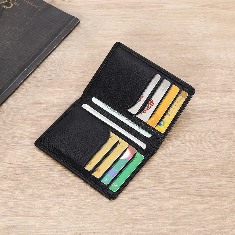 Marshal Genuine Leather ID Wallet – Thin, Slim, Credit Card Holder W/ Window – Brown