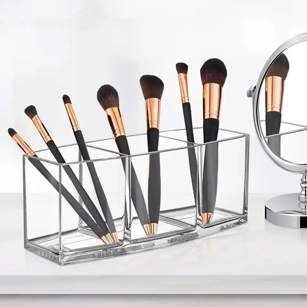 HSYMQ Soporte De Lápiz Y Bolígrafo De Acrílico Transparente, Portacepillos De Maquillaje Transparente, Accesorios De Acrílico Para Escritorio, Organizador De Papelería Para Accesorio De Escritorio De