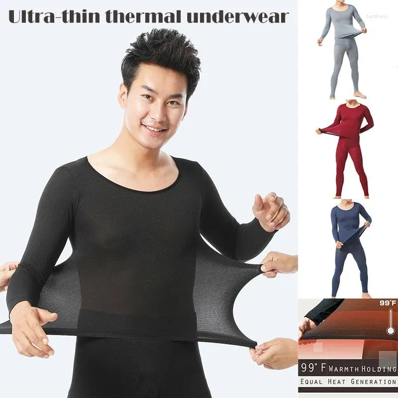 Seamless Thermal Undergarments Men Suit With Elastic Thermals And