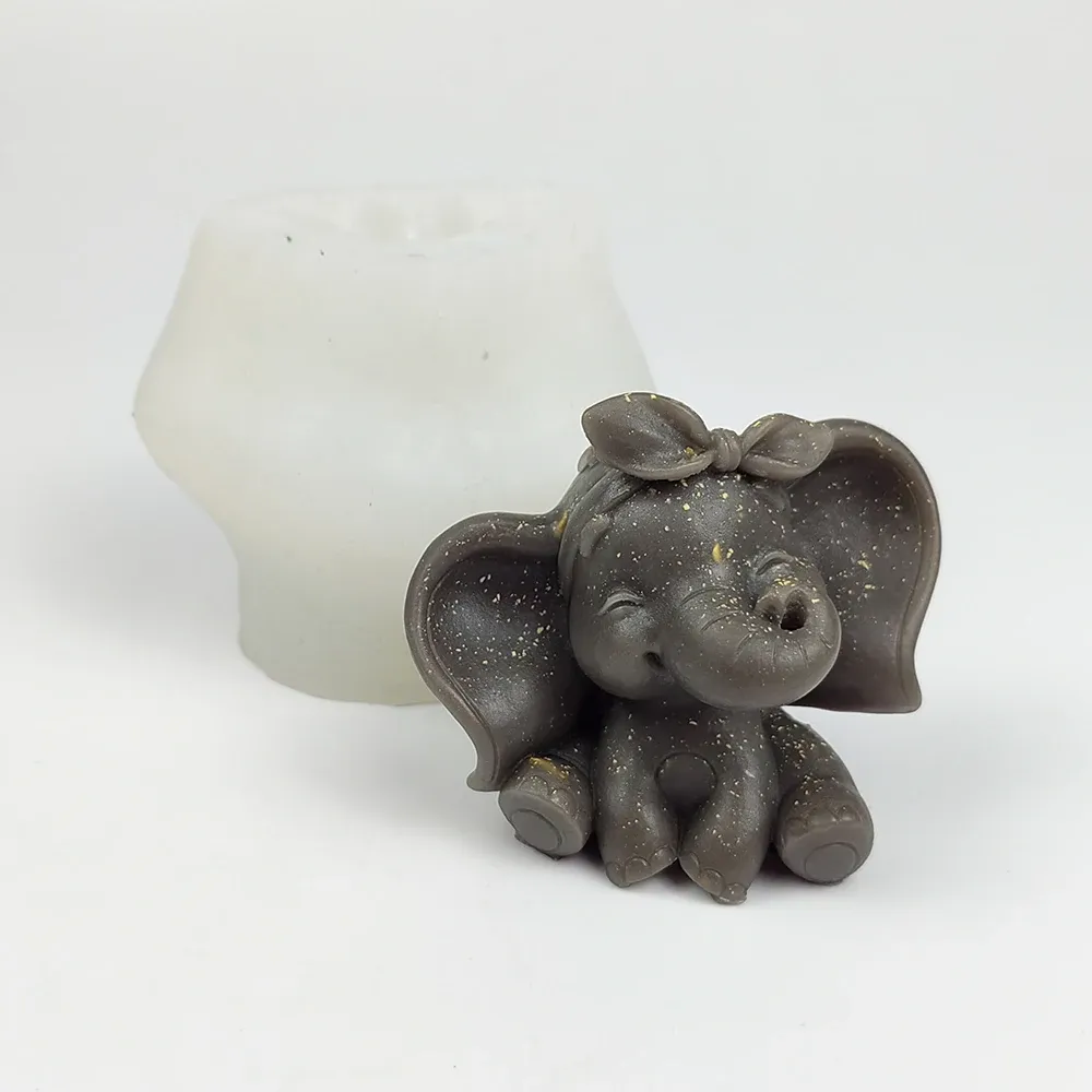 Cute Elephant Mom & Baby Silicone Mold – For DIY Candles, Soap, Resin, Baking & Crafts (Food Grade, 3D Design)