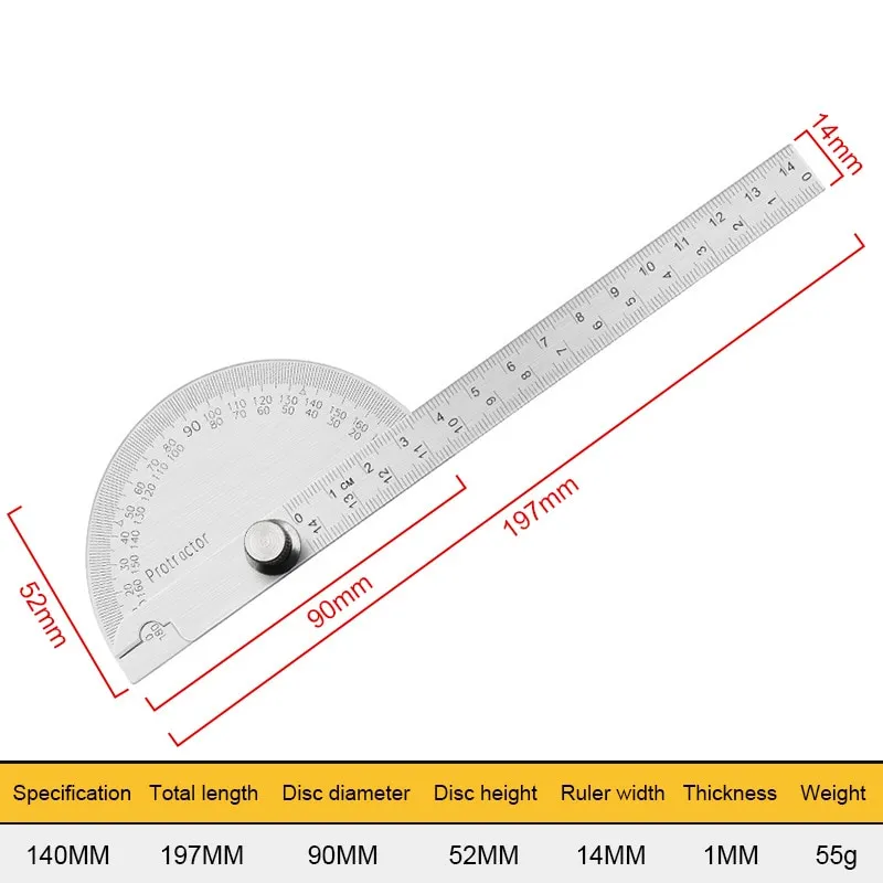 Semicircle T Ruler Wholesale Protractor Angle Ruler Dividing Gauge Angle Ruler 180 Degree ...