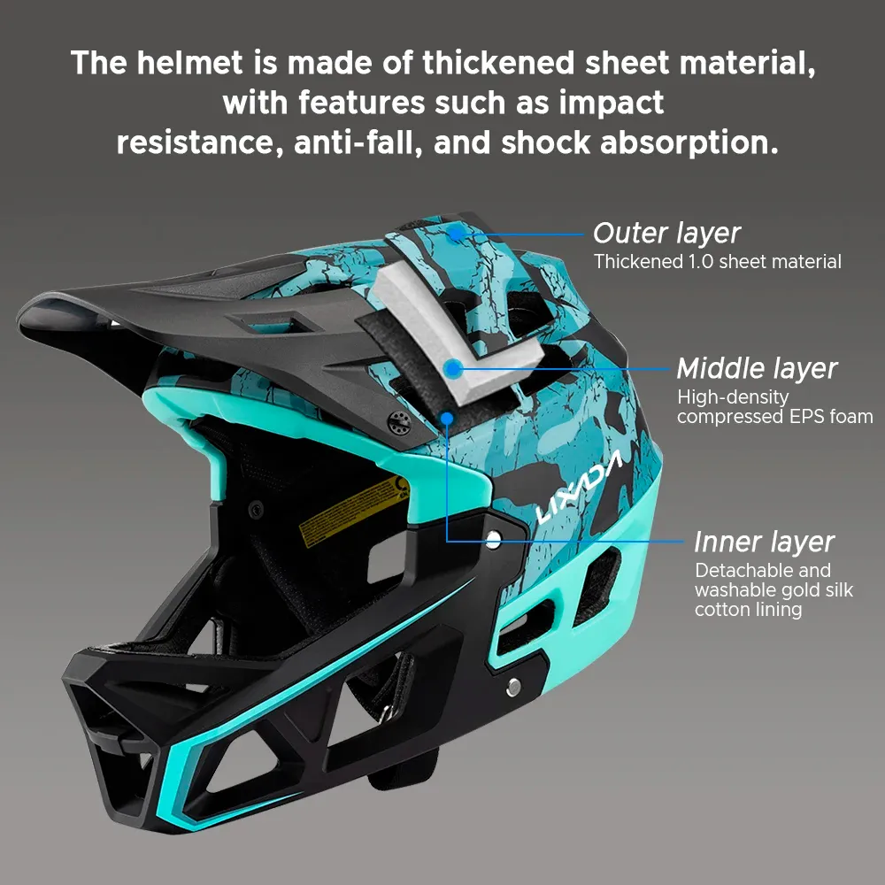 高品質 マウンテンバイクヘルメット、大人用のフルフェイスダウンヒル Mサイズ