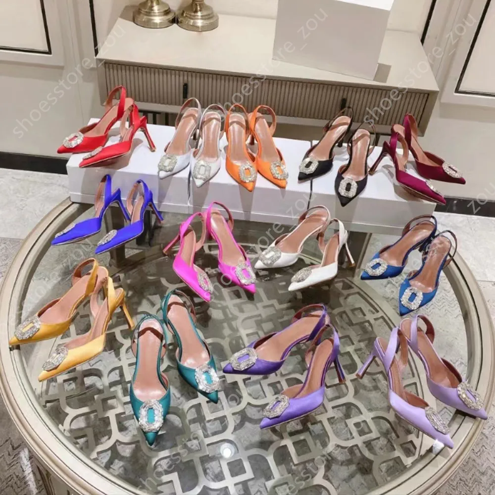 SLINGBACK SATIN  PUMPS