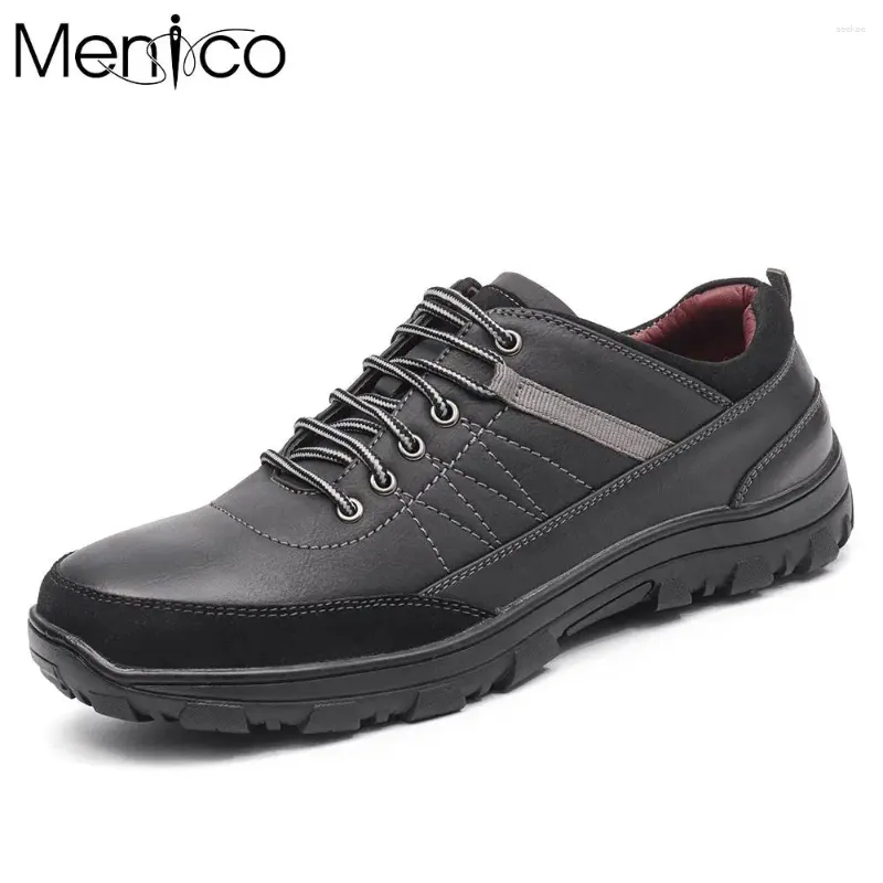 Casual Shoes Menico 2024 Men s Round Head Toe Leather Loafers Breathable Anti slip Office Sneakers Large Size 39 46