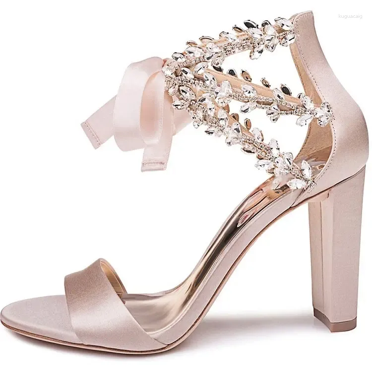 Satin chunky heels best sale