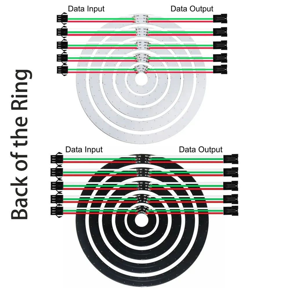 2024WS2812B 5050 RGB LED Pixel Ring, Individually Addressable LED ...