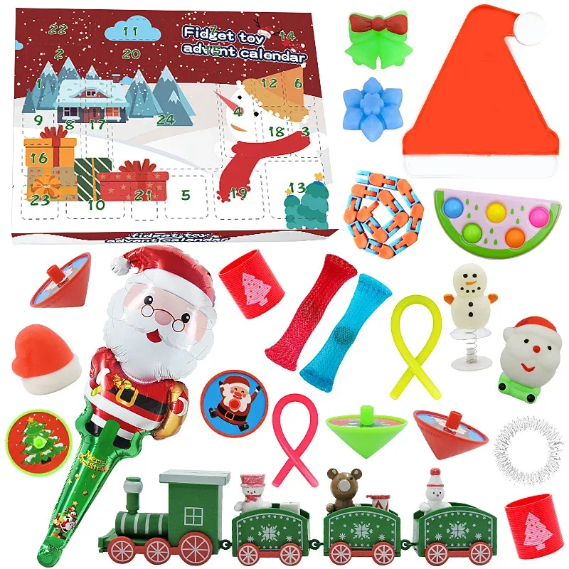 Calendario Dell'Avvento 2025 Con 24 Giocattoli Fidget: Conto Alla Rovescia Natale Per Bambini, Scatola Regalo Riutilizzabile