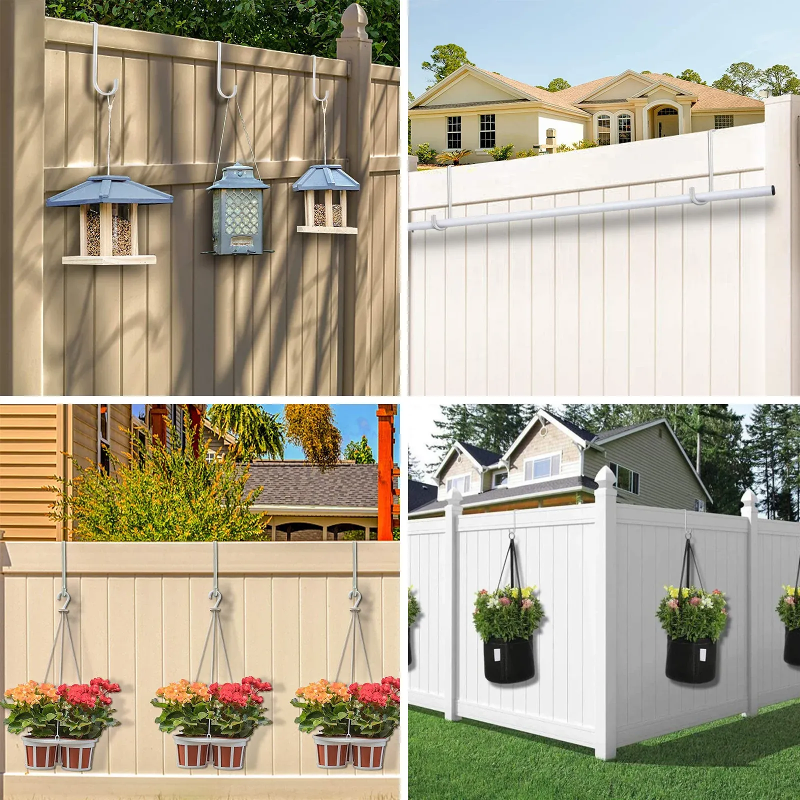 Metal Plant Hanger Hooks: 2 Pcs Heavy Duty Outdoor Plant Hangers for Fence,  6 Inch Solid Steel Hanging Hooks for Planters, Garden Tools & Pool ...