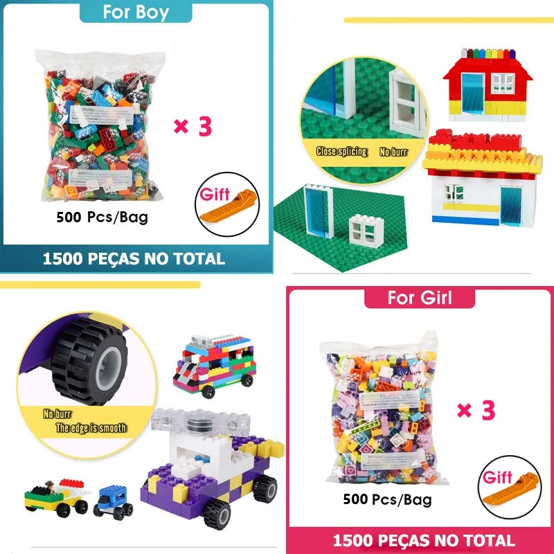 Small Building Blocks Colorful Brick Set: Mini Bricks Base Plates For ...